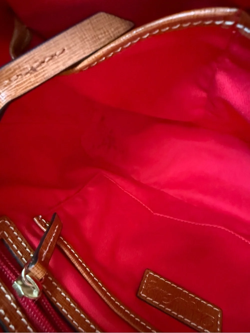 Dooney & Bourke Purse Marigold Yellow Gold Tote Bag Brown Leather Trim Red NWOT